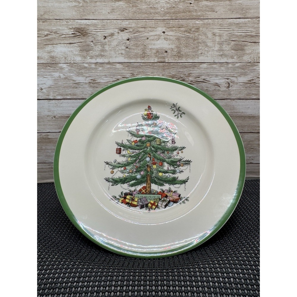 Spode Christmas Tree Round 10" Footed Cake Plate #S3324 PERFECT England